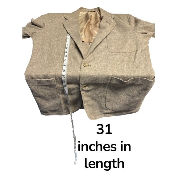 Vintage David Hunter Men’s Tan Linen Blend Blazer Sport Coat – Size 40 Long – Tw - Picture 6 of 7
